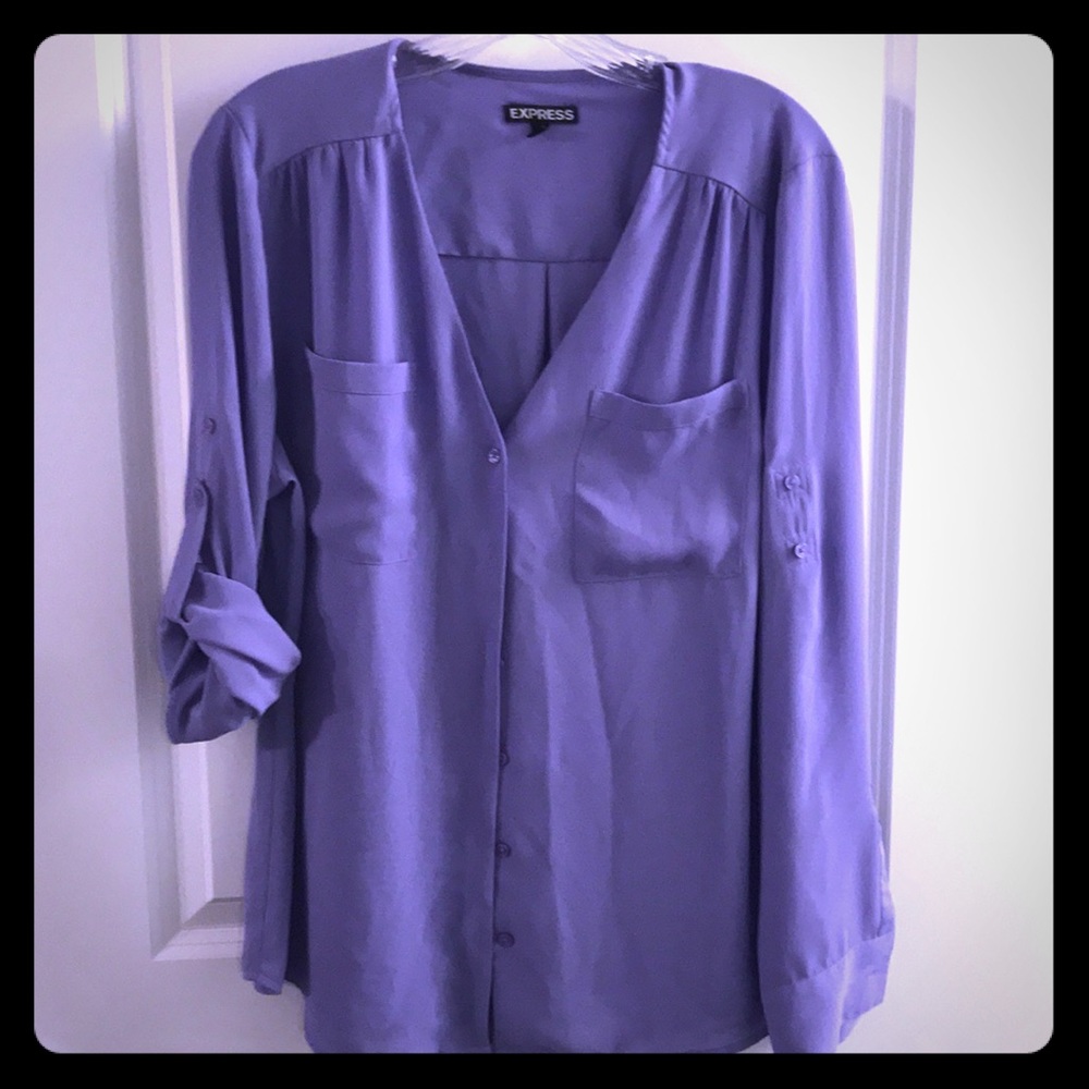 Lavender Portofino Shirt from Express, Sz L